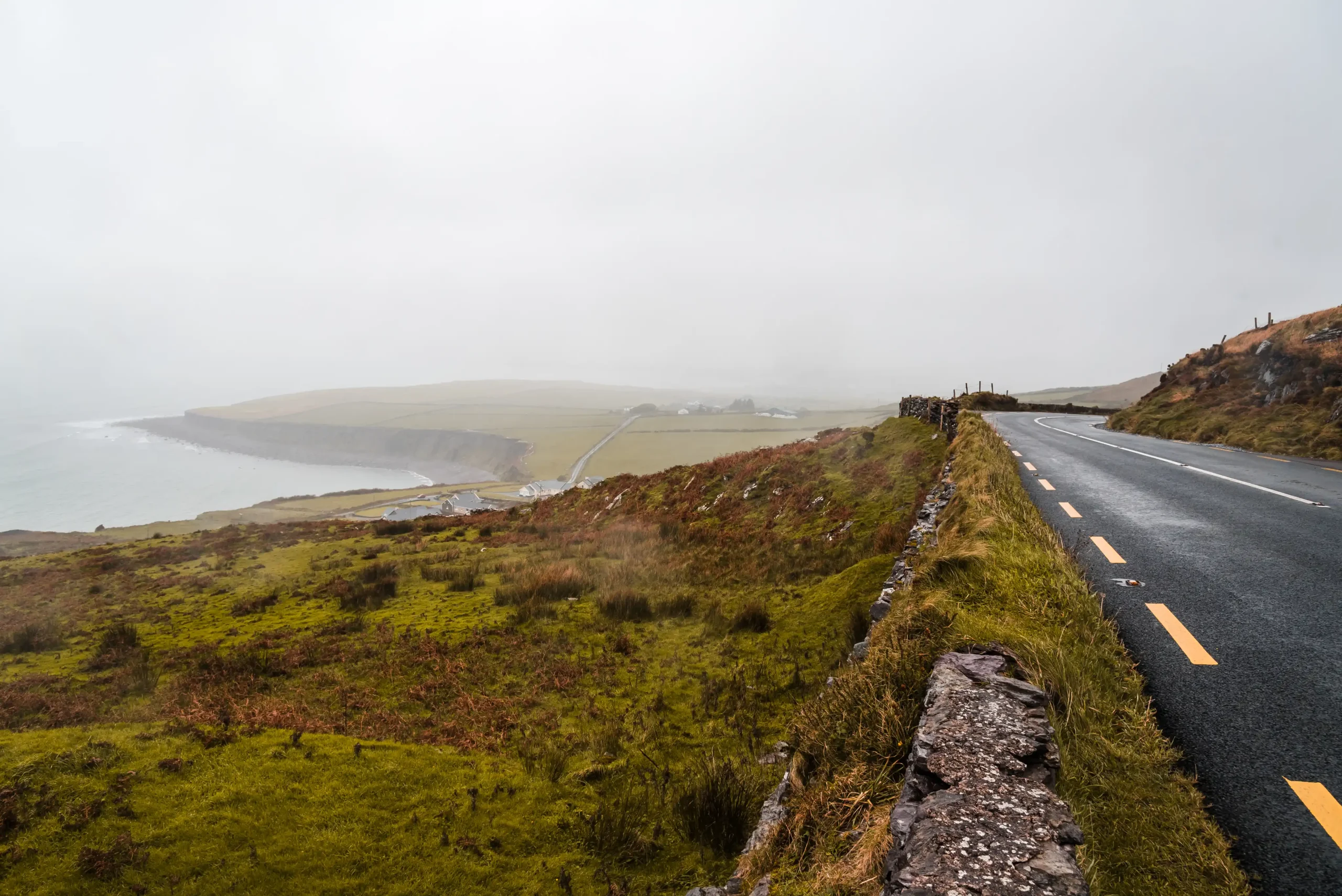 Scenic road through the Scottish landscape